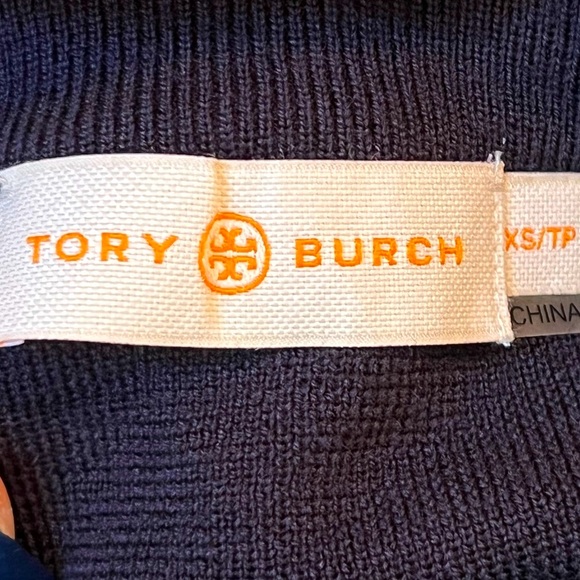 NWOT Tory Burch Kimberly Navy Crewneck Sweater - Picture 10 of 13